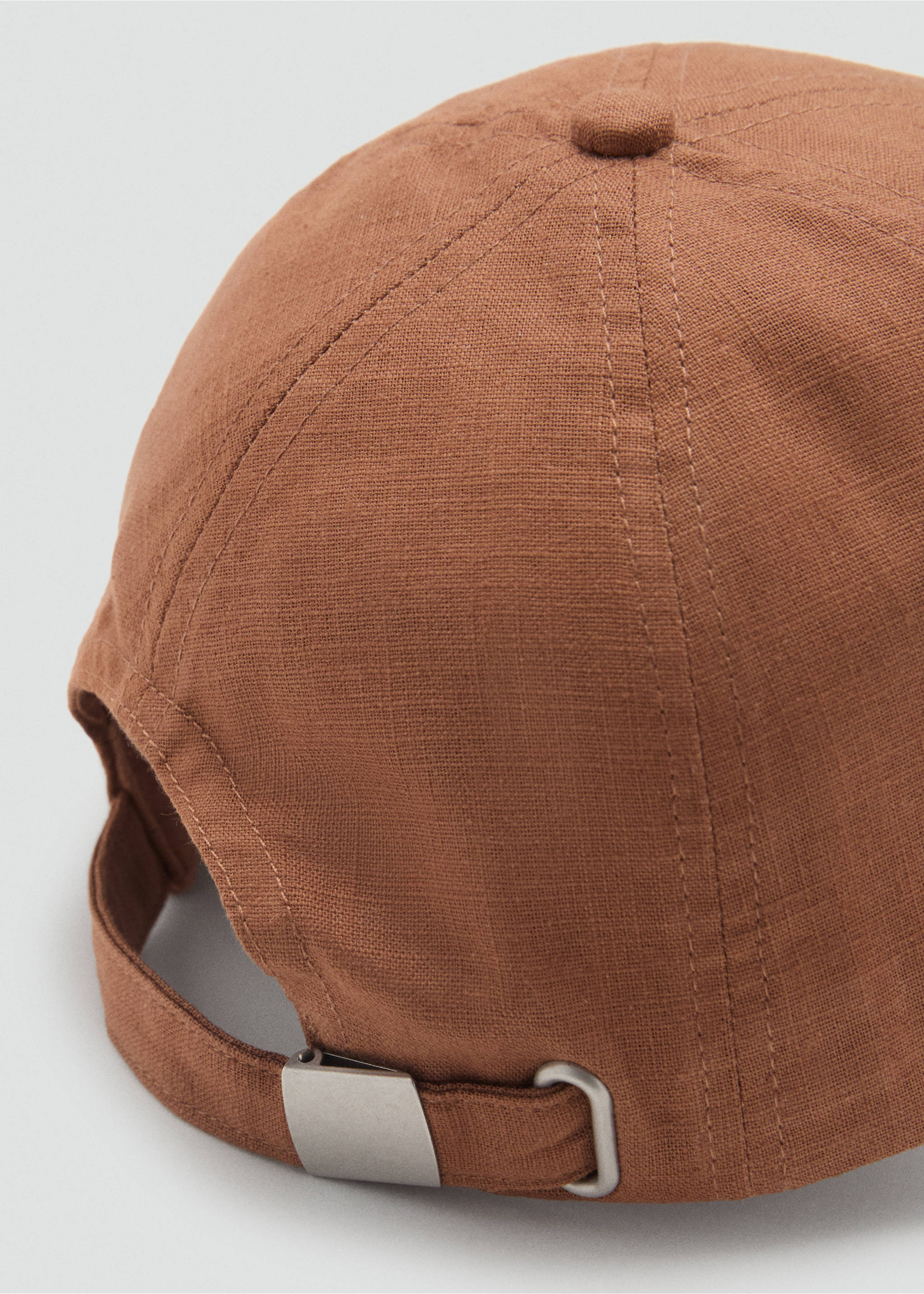Casquette en lin mélangé avec message brodé - Détail de l'article 1, Marron. Ref: 17071130-00.