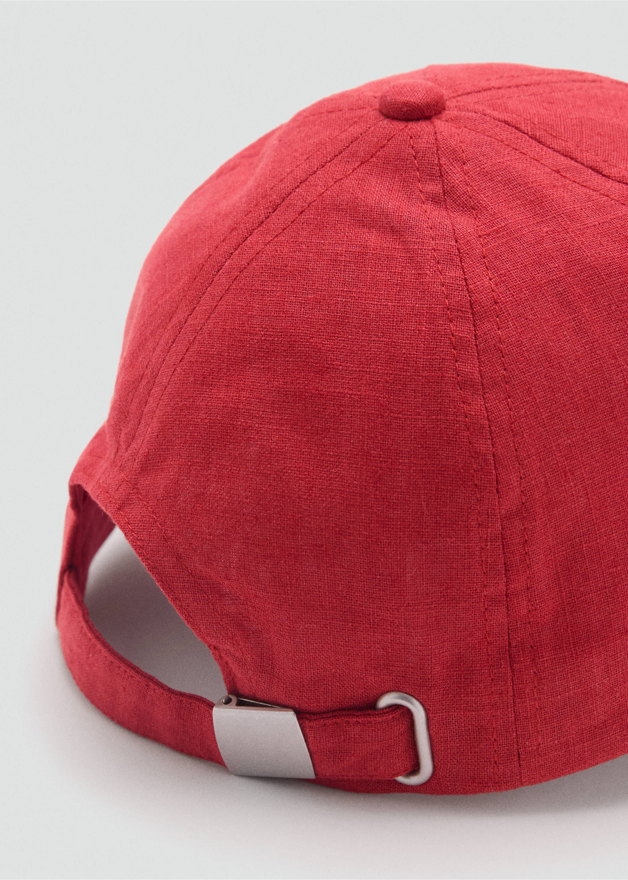 Casquette en lin mélangé avec message brodé - Détail de l'article 1, Rouge. Ref: 17071130-00.