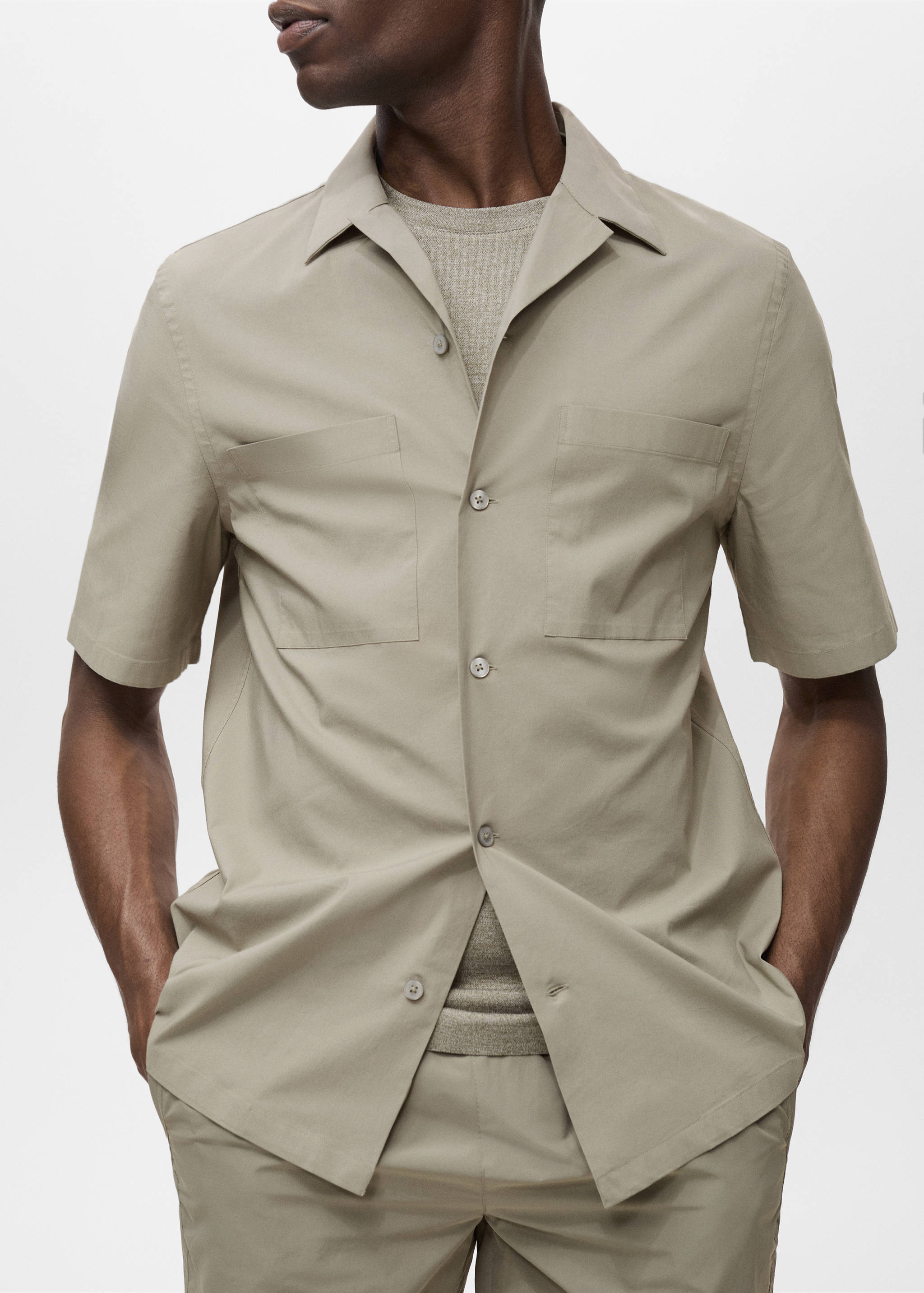 Рубашка с воротником боулинг и карманами - Деталь изделия 6