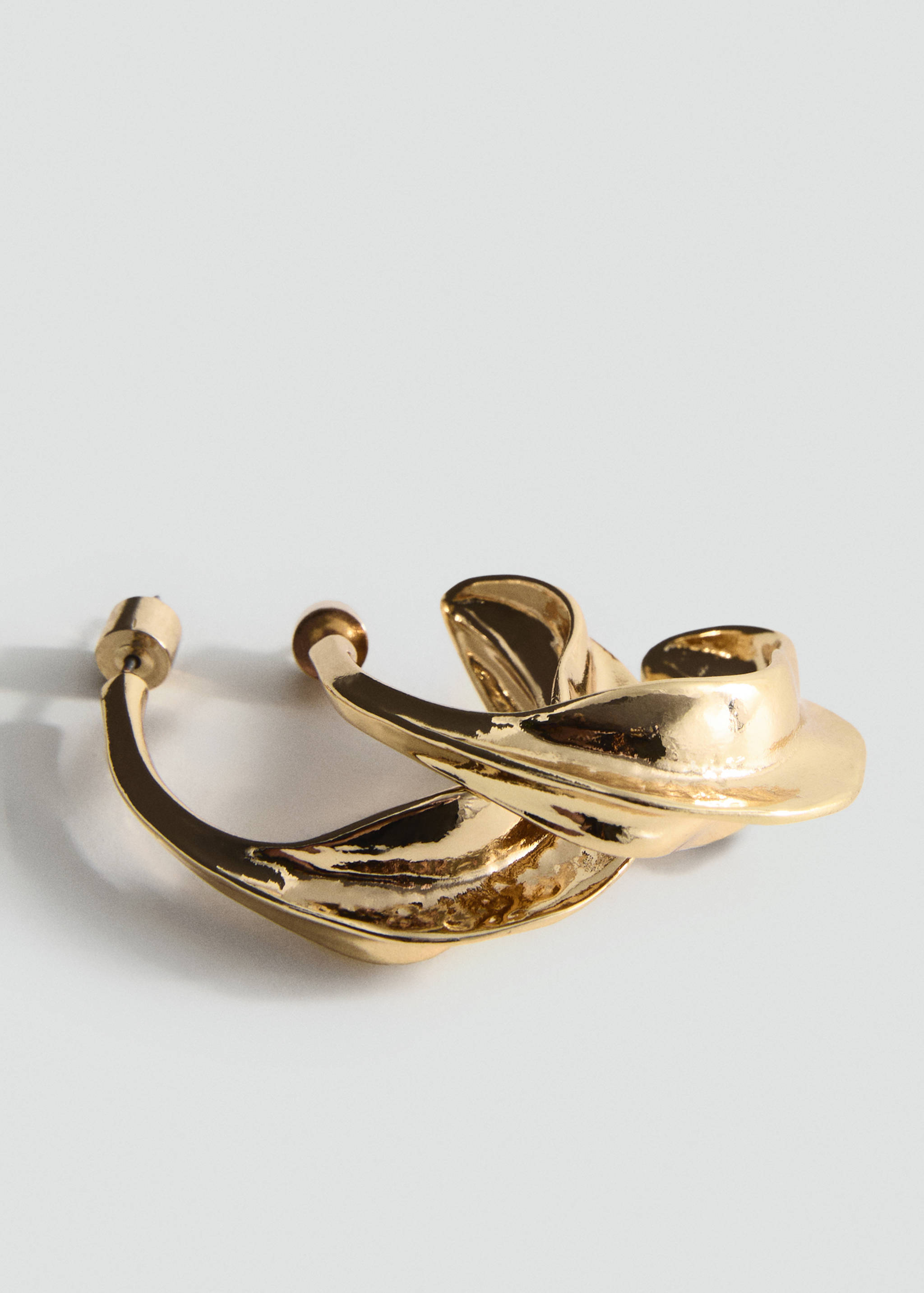 Embossed hoop earrings - Medium plane