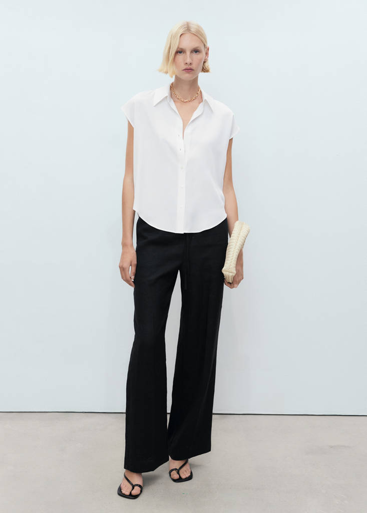 Lyocell sleeveless shirt — Off White