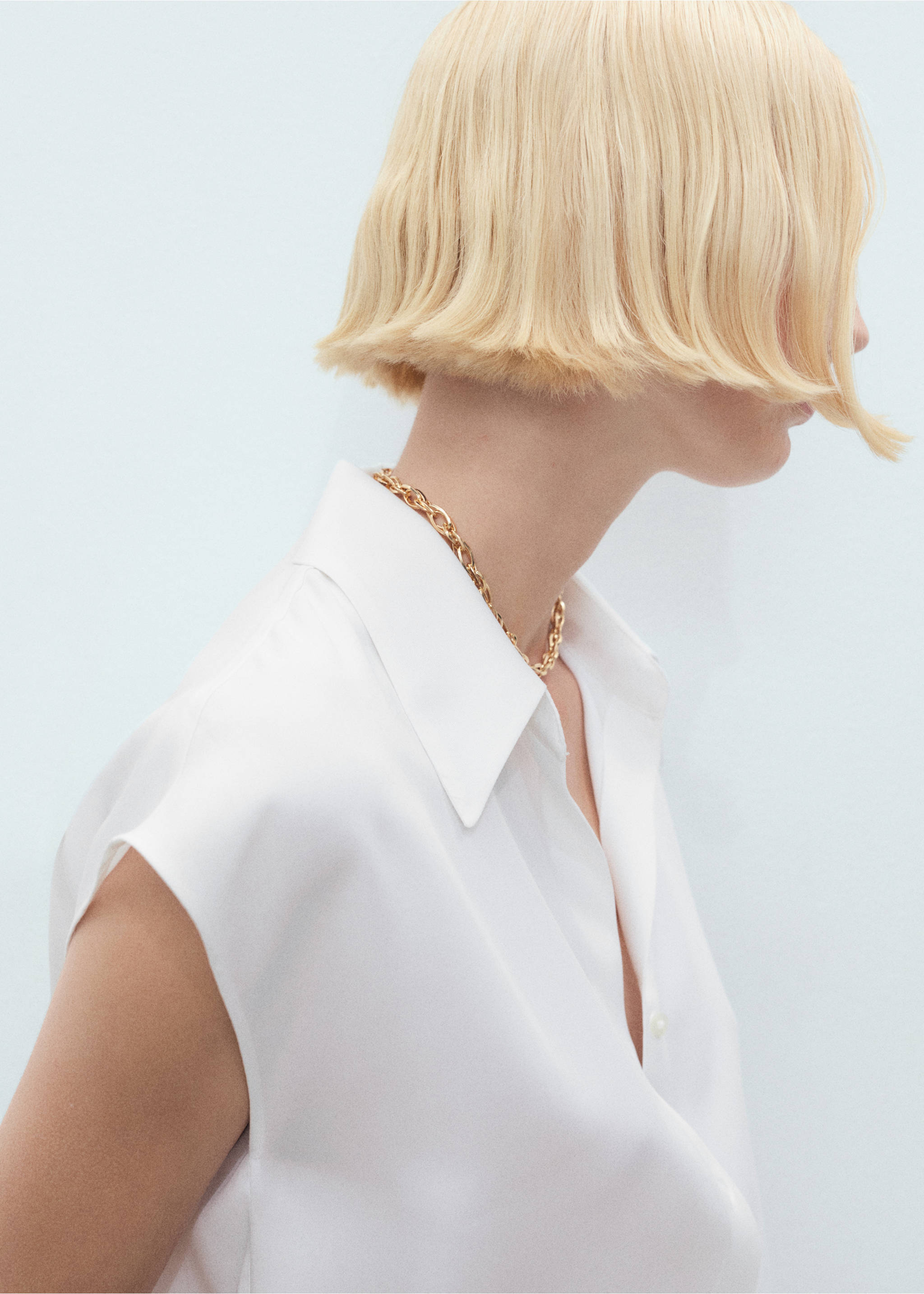 Chemise Lyocell sans manches - Détail de l'article 1, Blanc cassé. Ref: 17071137-00.