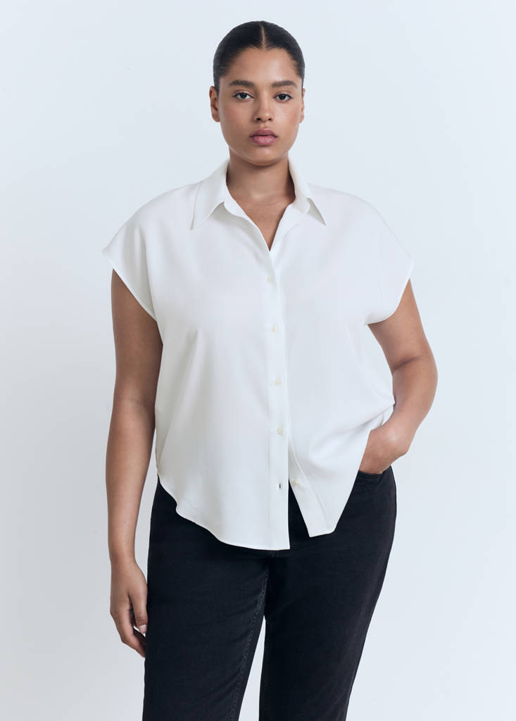 Lyocell sleeveless shirt — Off White