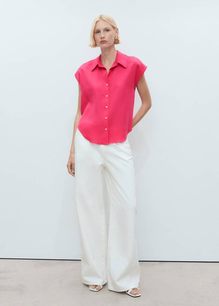 Lyocell sleeveless shirt — Strawberry