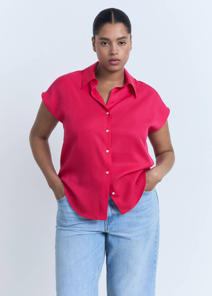 Lyocell sleeveless shirt — Strawberry