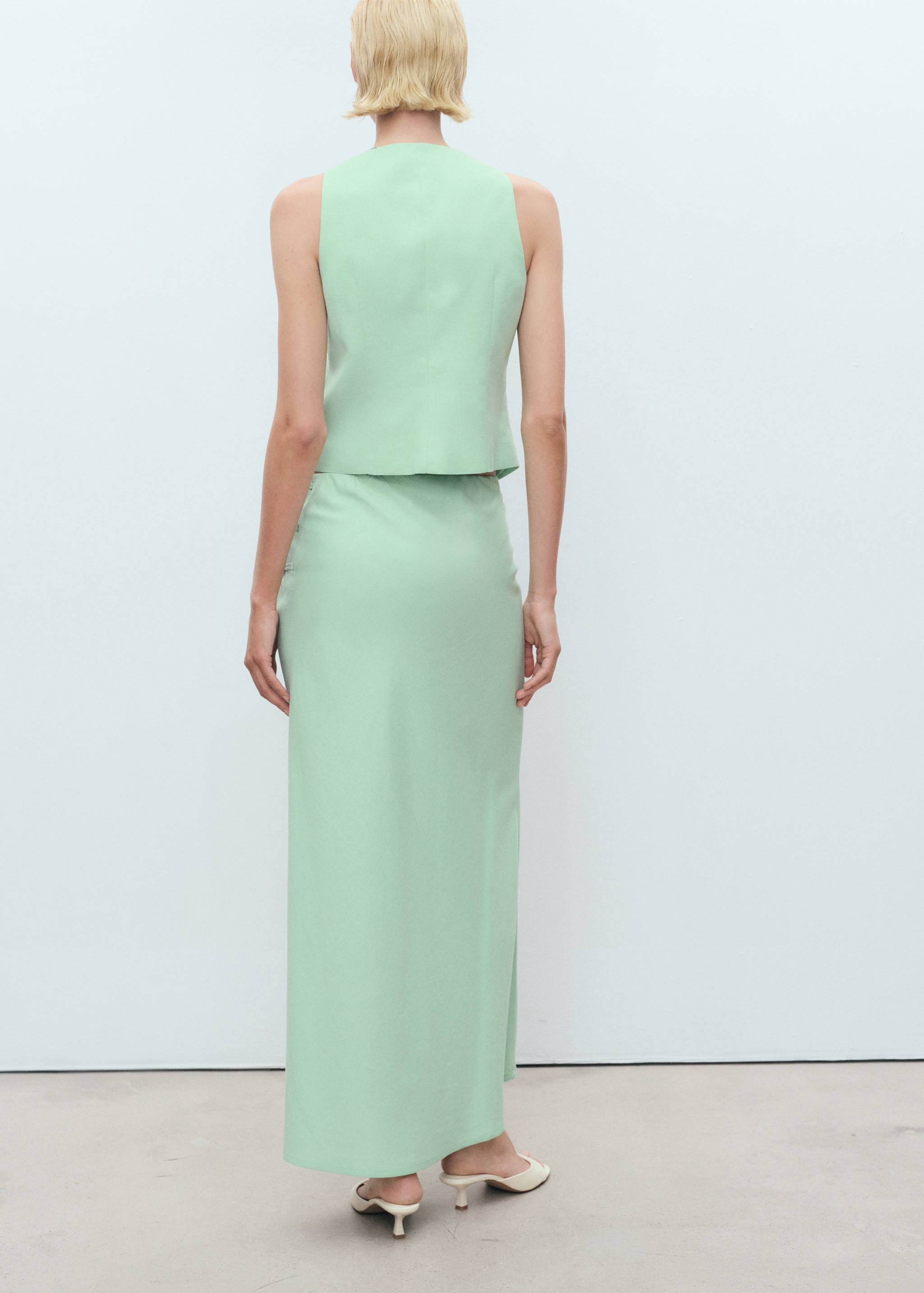 Rett skjørt i linblanding - Baksiden av artikkelen