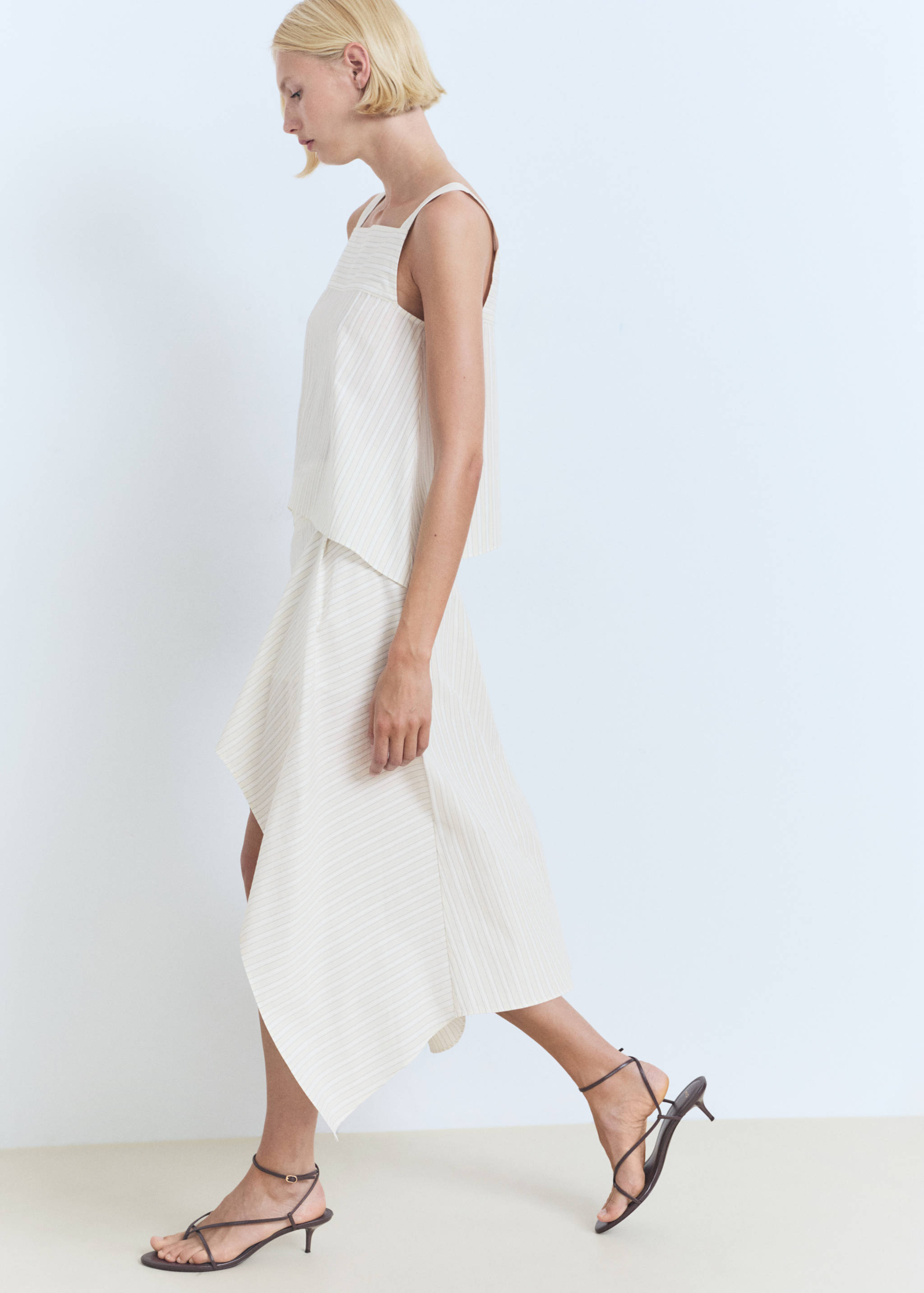 Linen-blend straight skirt - Details of the article 3