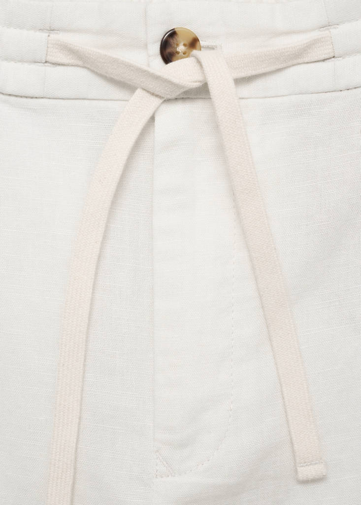 Slim-fit trousers with drawstring — White