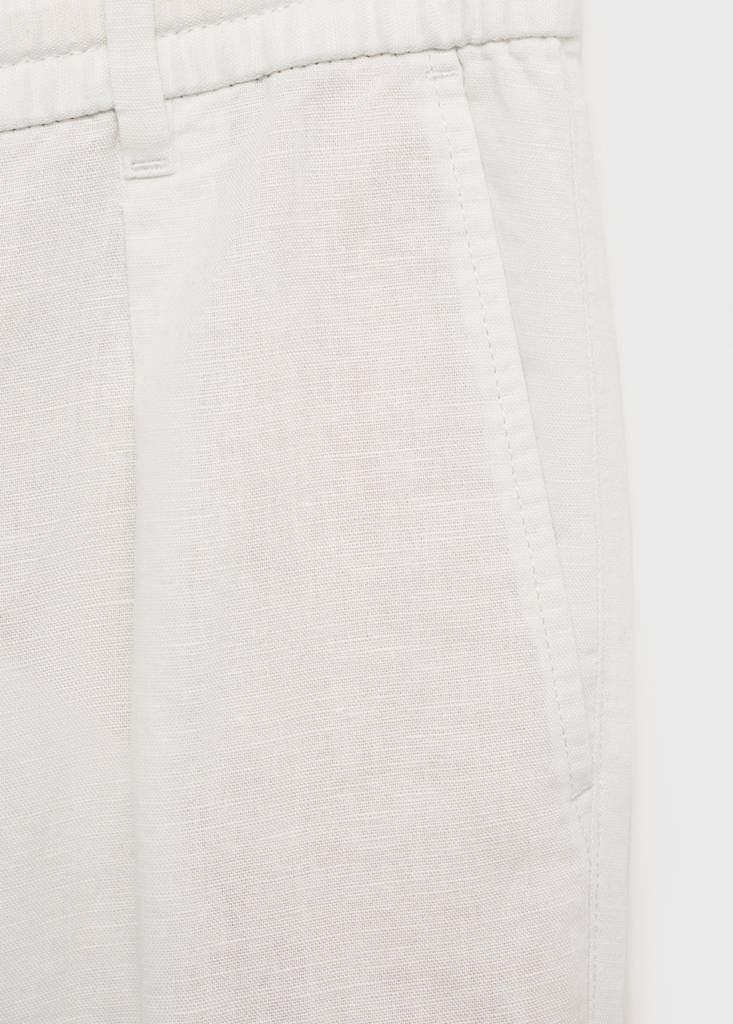 Slim-fit trousers with drawstring — White