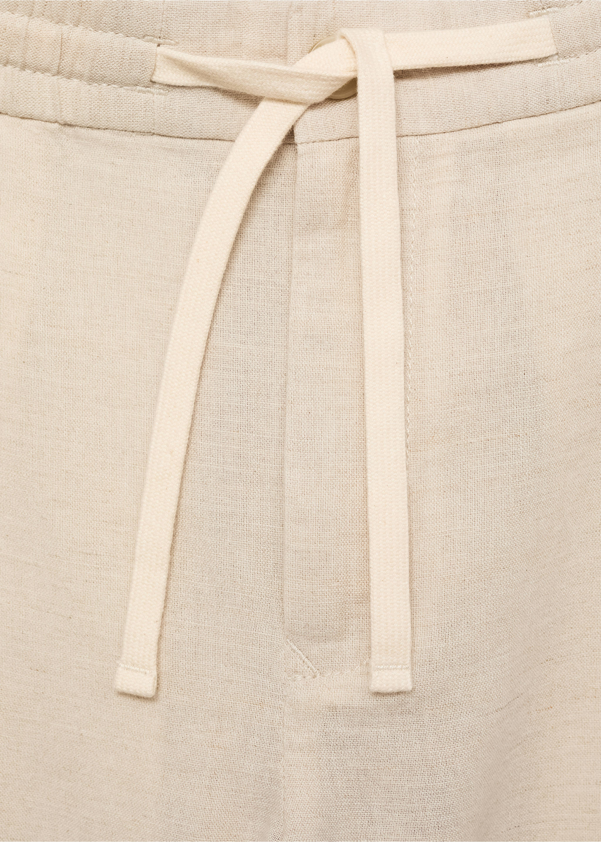 Slim-fit pants with drawstring - Details of the article 8, Ecru. Ref: 17071142-00.