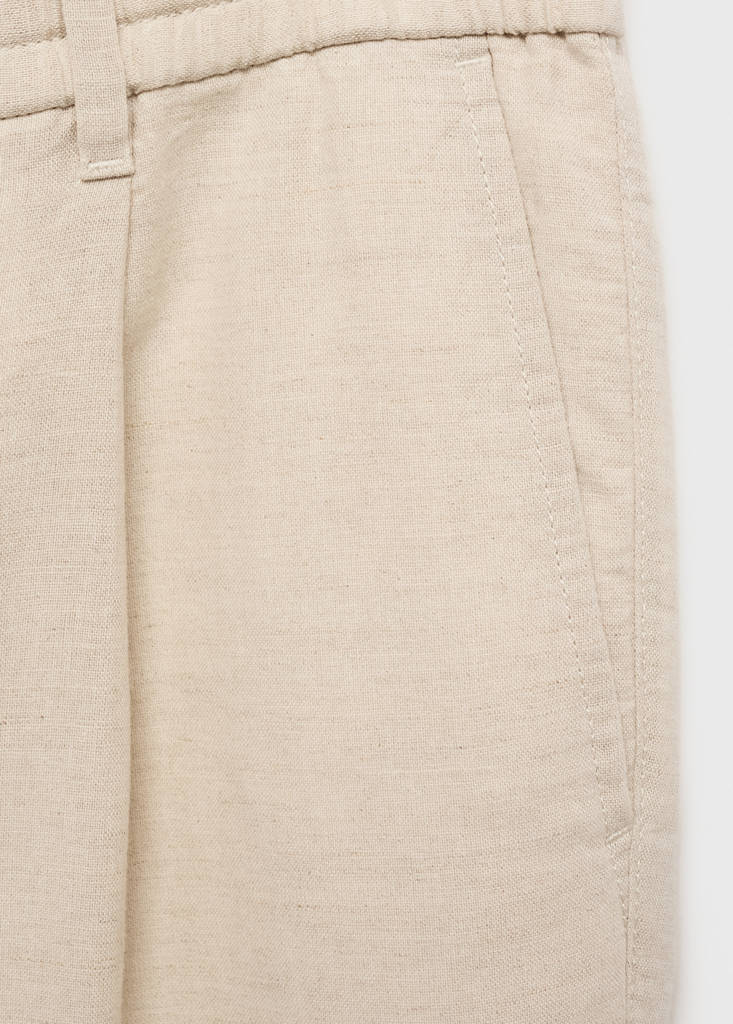 Slim-fit trousers with drawstring — Ecru