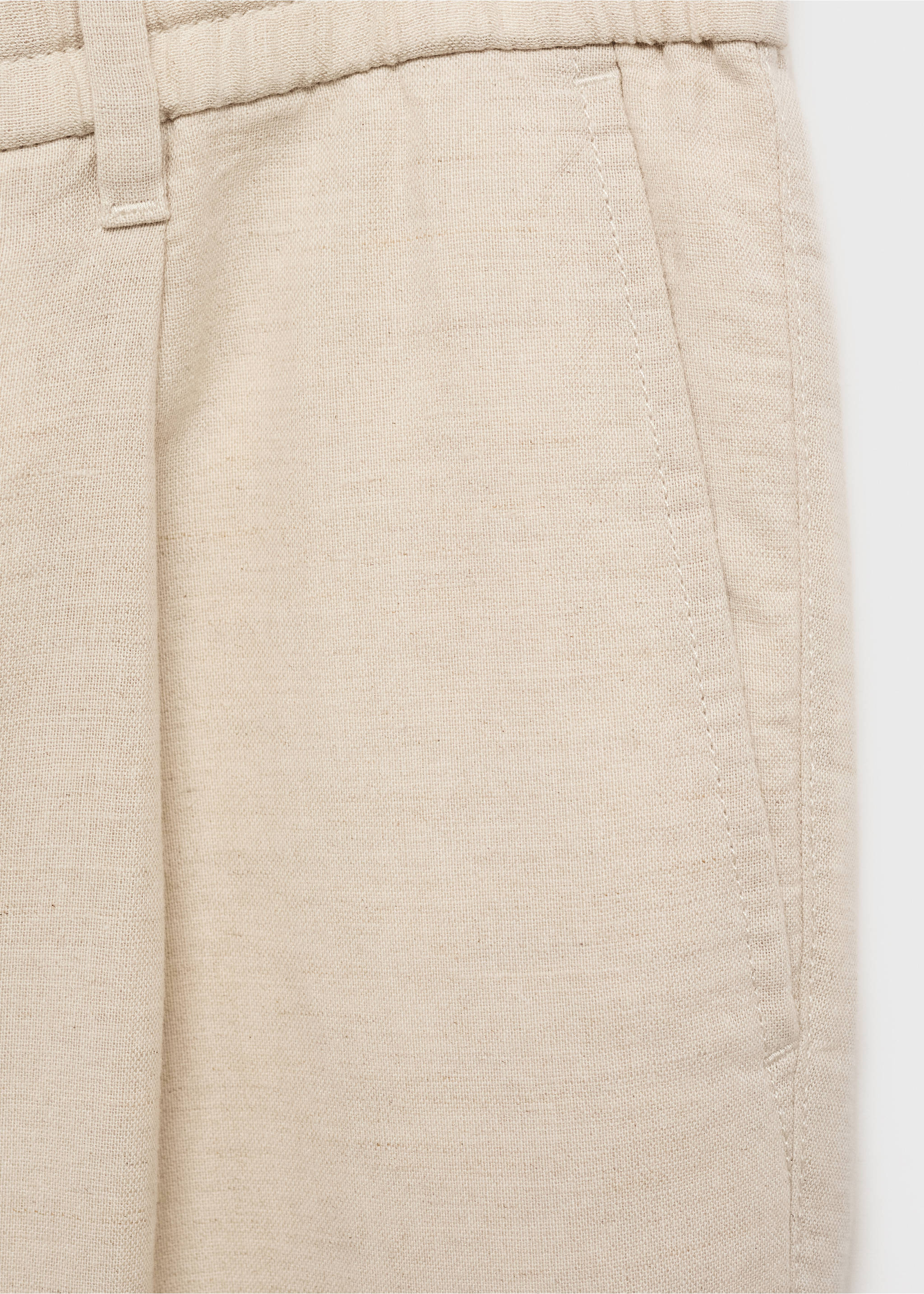 Slim-fit pants with drawstring - Details of the article 0, Ecru. Ref: 17071142-00.