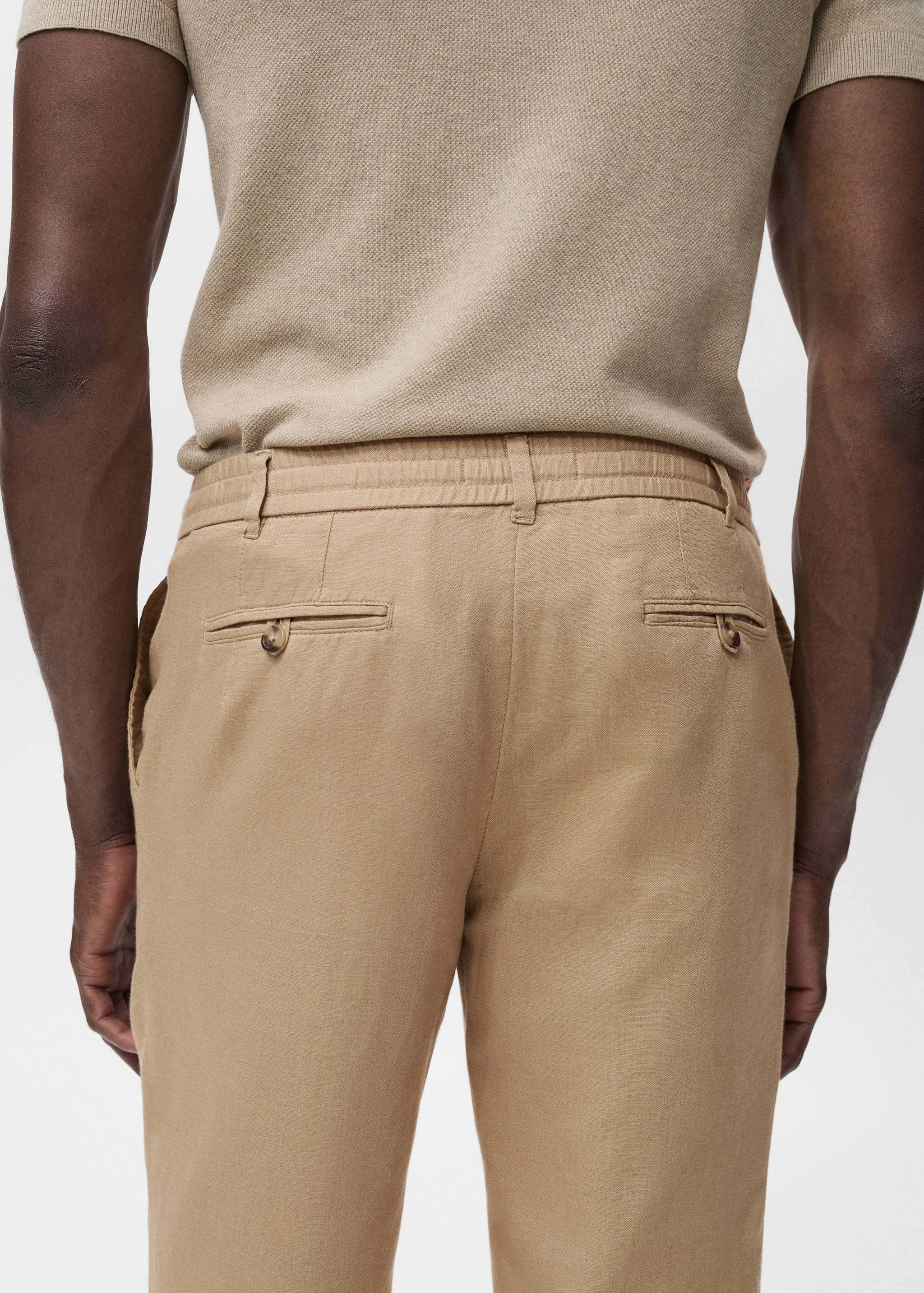 Slim-fit trousers with drawstring - Details of the article 6