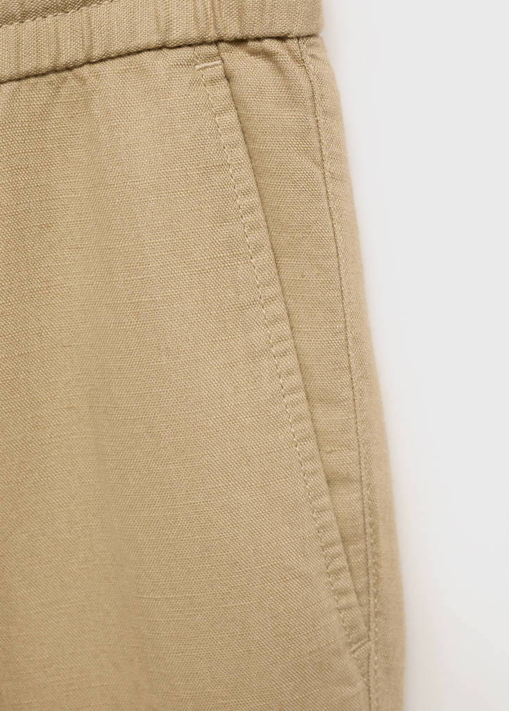 Slim-fit trousers with drawstring — Beige