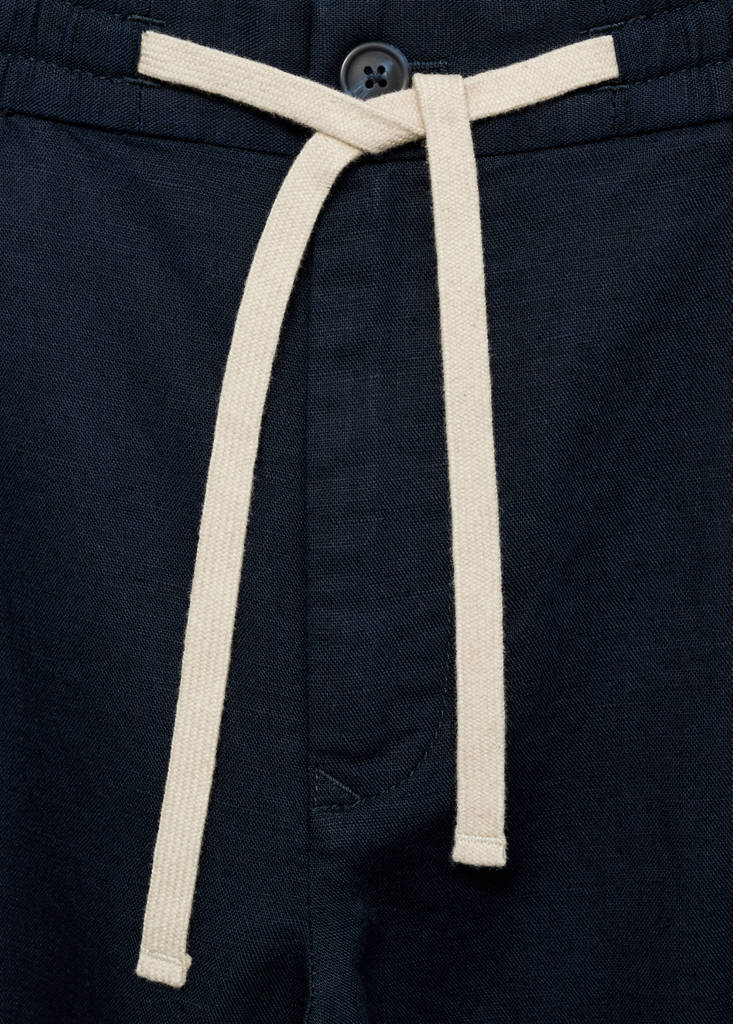 Slim-fit trousers with drawstring — Dark Navy