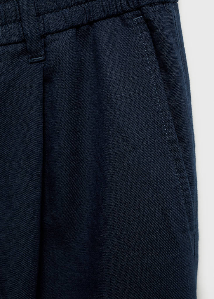 Slim-fit trousers with drawstring — Dark Navy