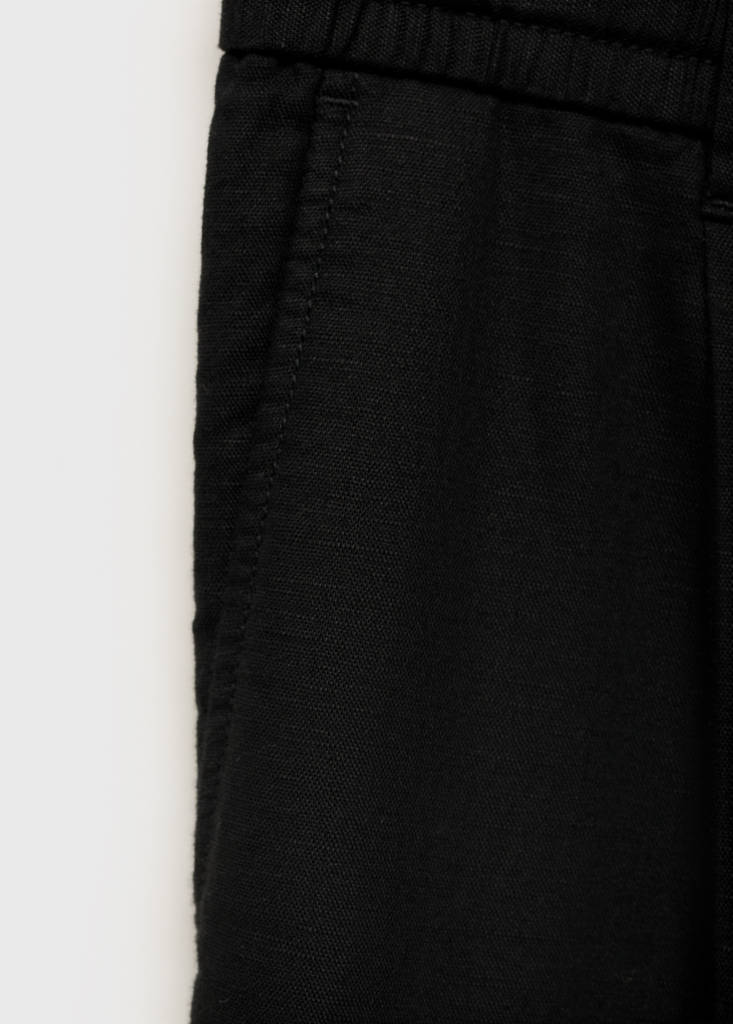 Slim-fit trousers with drawstring — Black