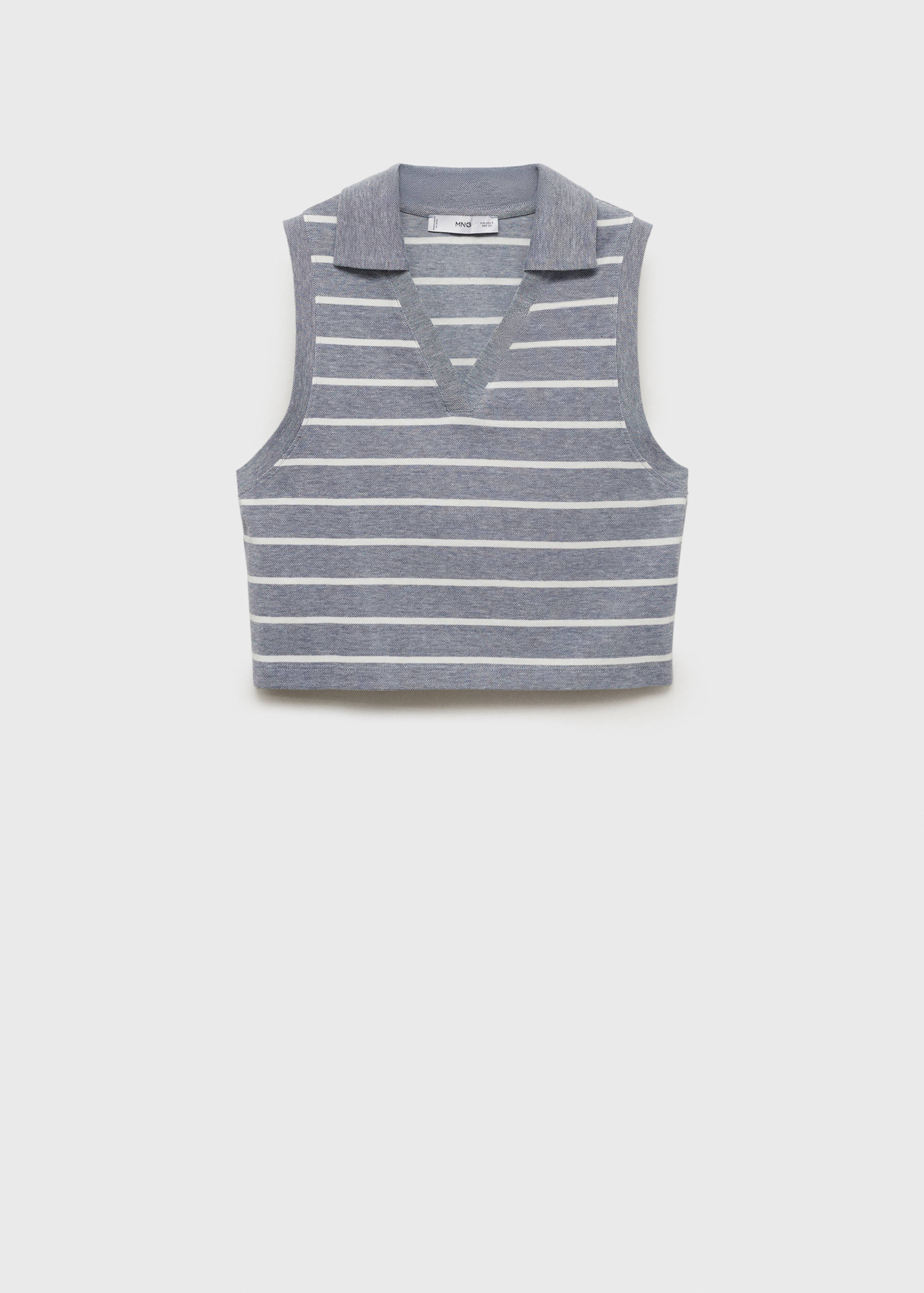 Striped cropped polo shirt - Article without model