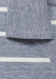 Striped cropped polo shirt — Blue 7