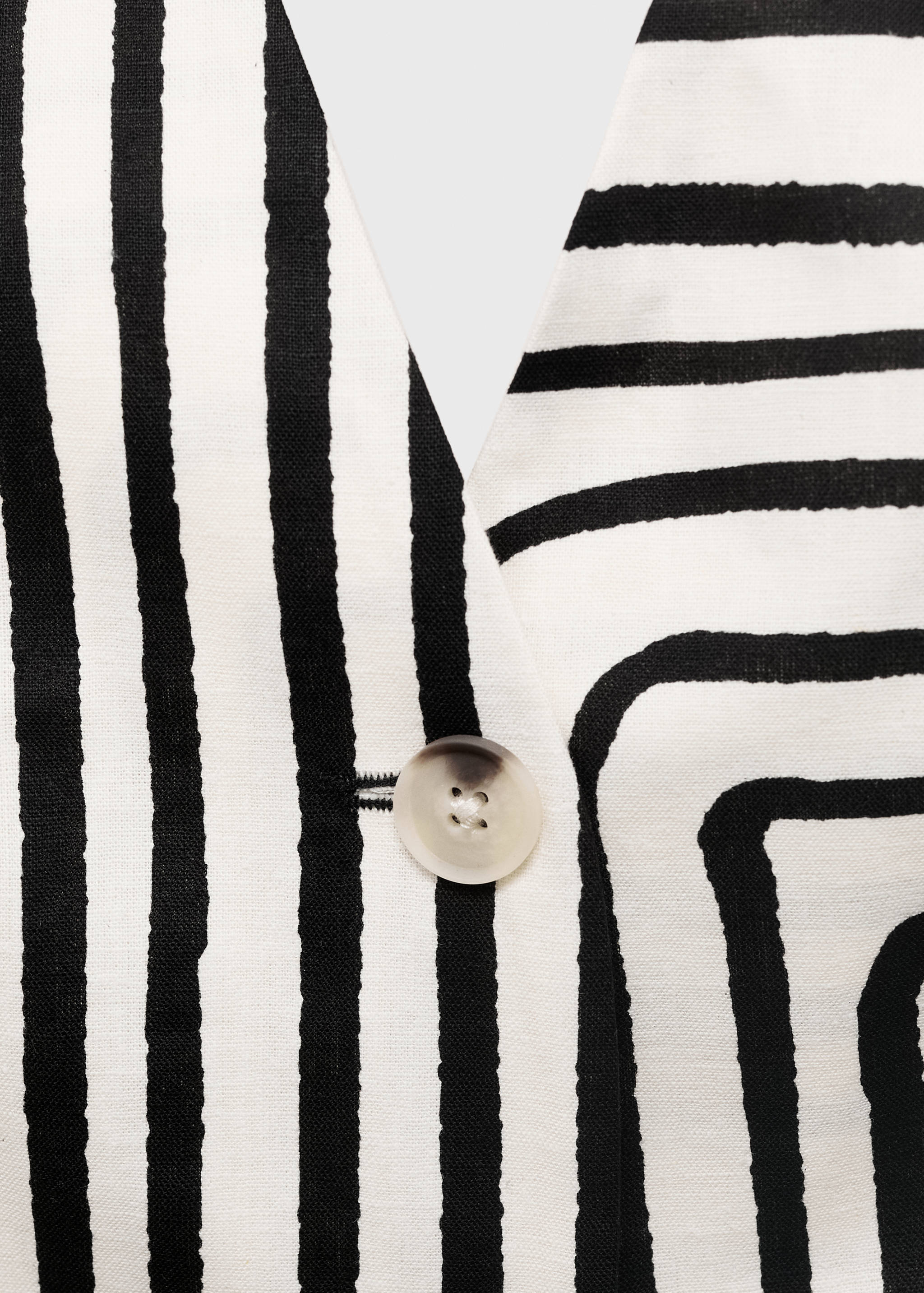 Geometric-print linen waistcoat - Details of the article 8