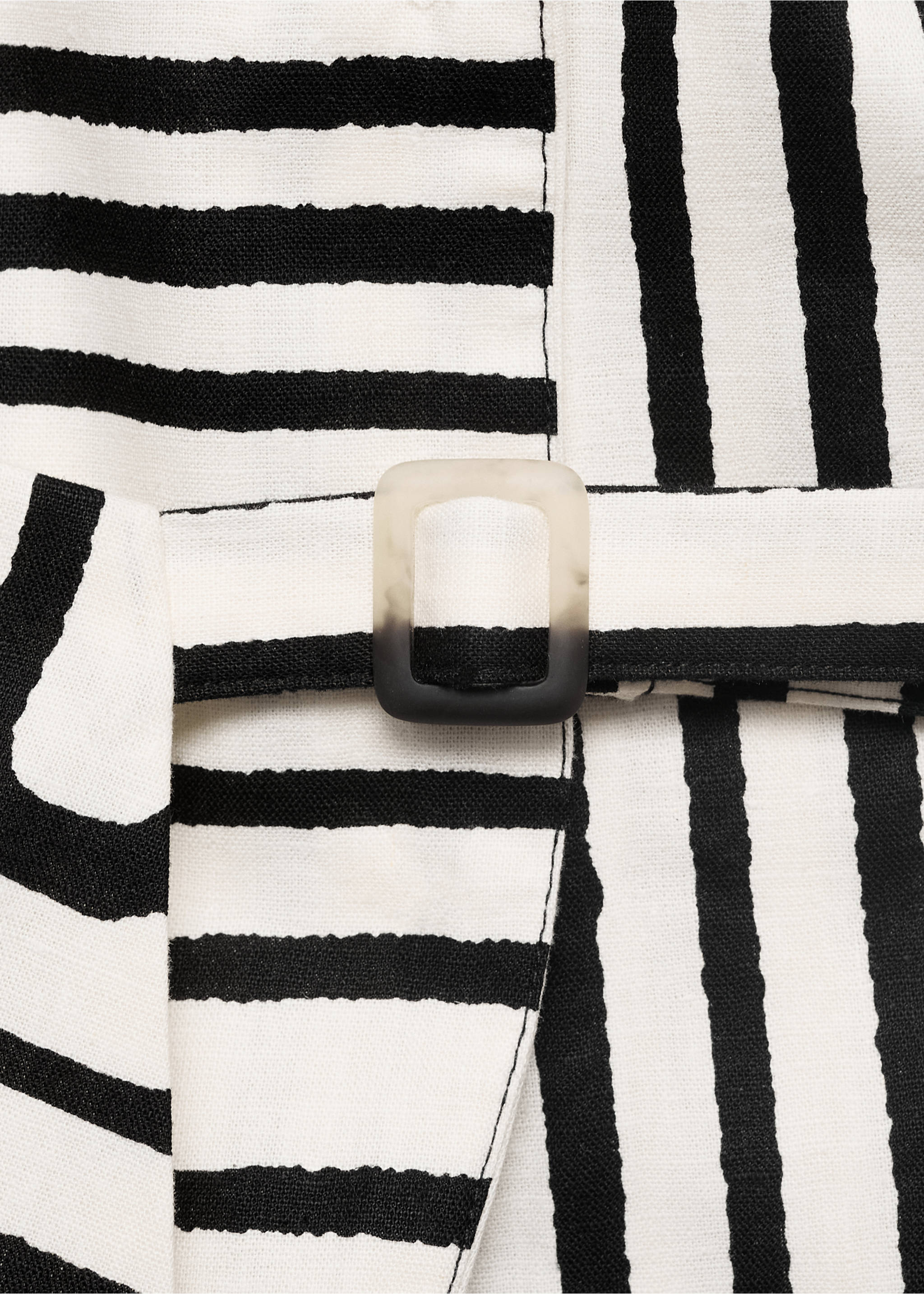 Geometric-print linen waistcoat - Details of the article 0, Ecru. Ref: 17071150-00.