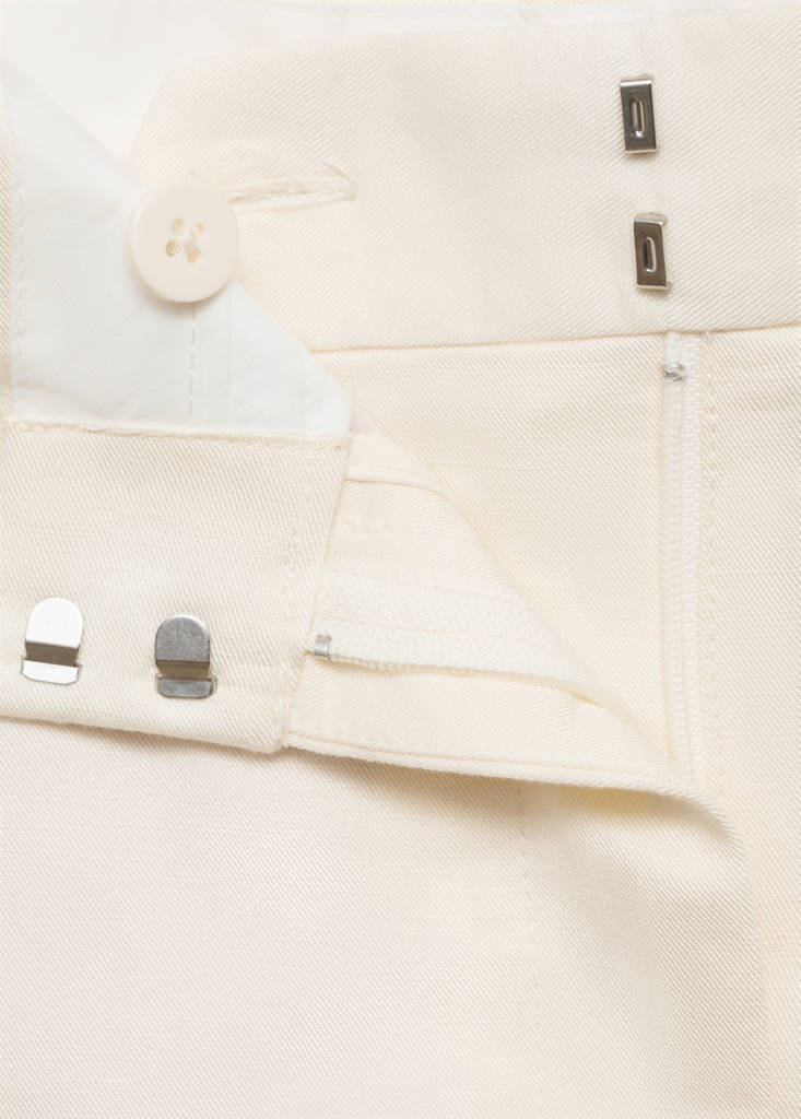 Linen-blend suit bermuda shorts — White