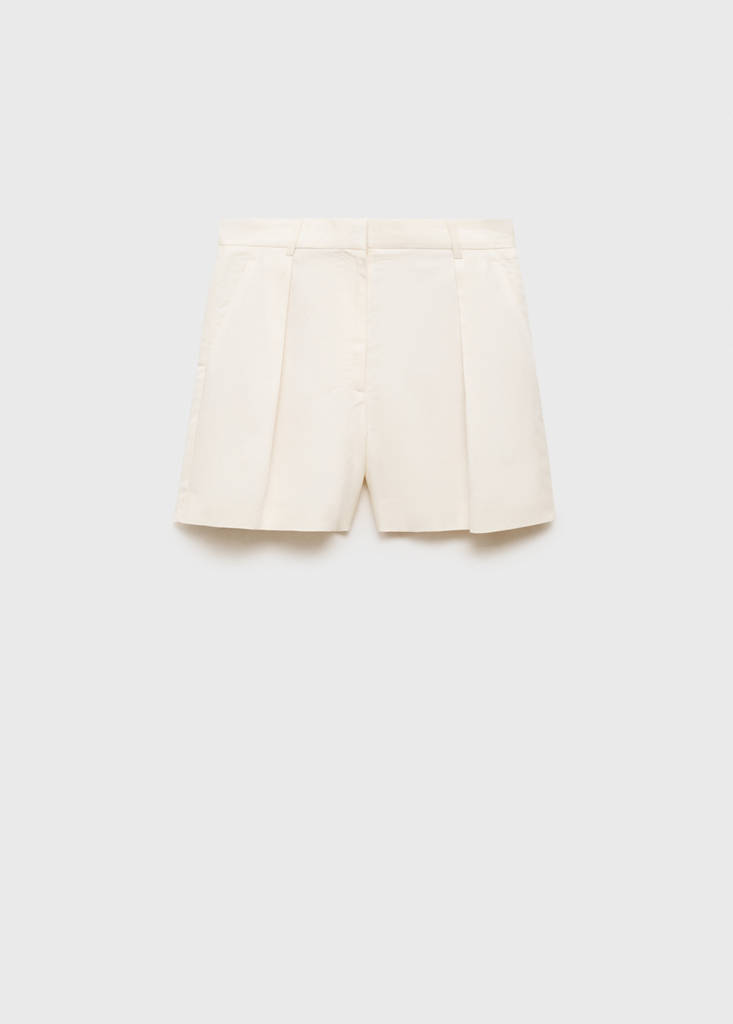Linen-blend suit bermuda shorts — White