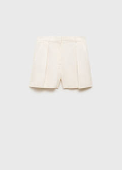 Linen-blend suit bermuda shorts — White 6