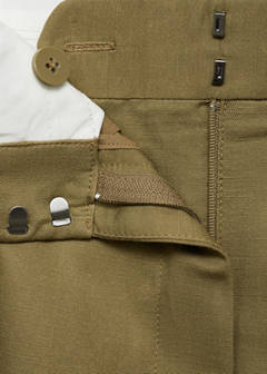 Linen-blend suit bermuda shorts — Khaki 7