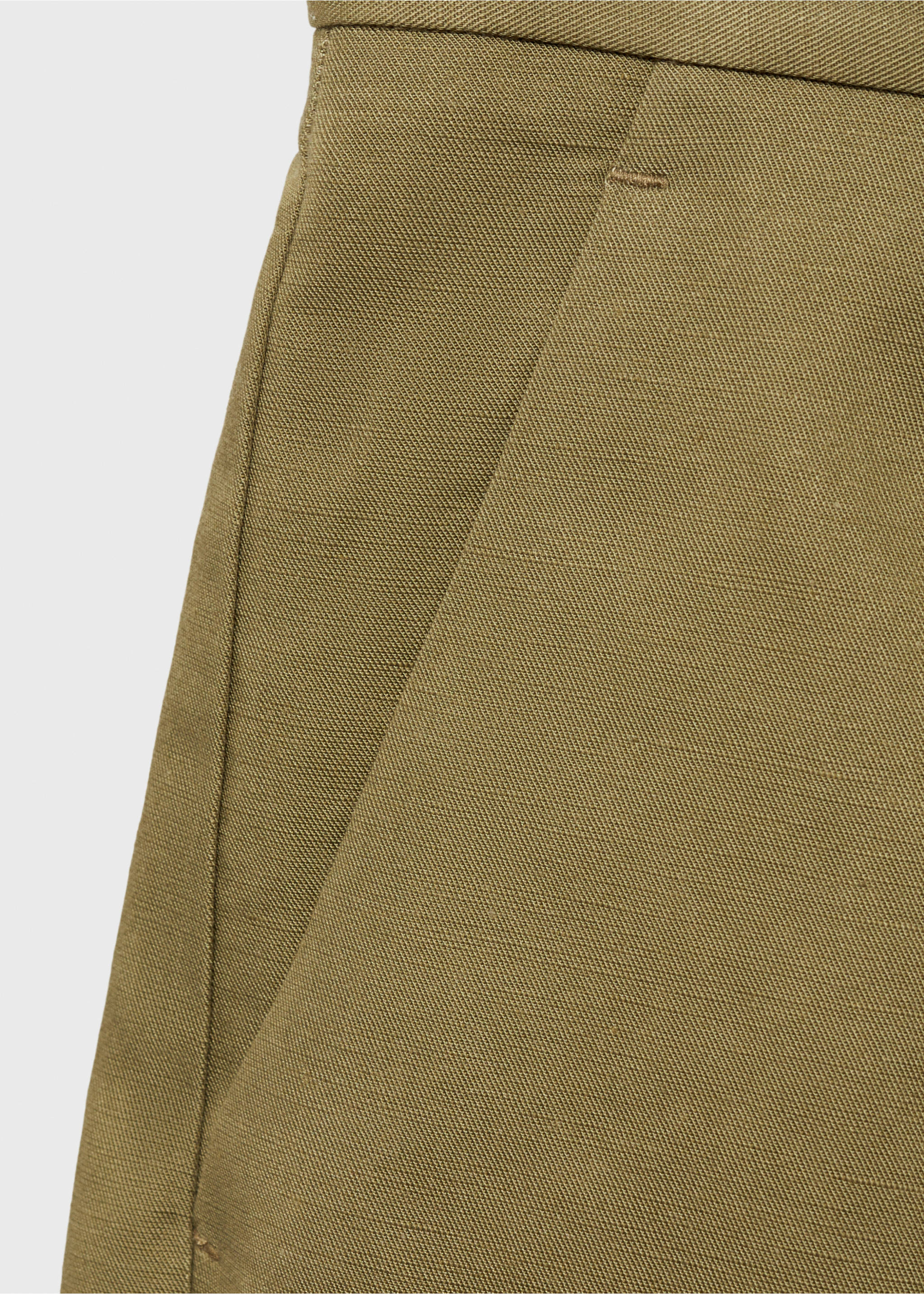 Linen-blend suit bermuda shorts - Details of the article 0, Khaki. Ref: 17071153-00.