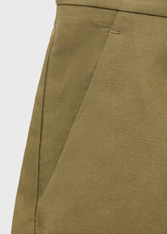 Linen-blend suit bermuda shorts — Khaki 8