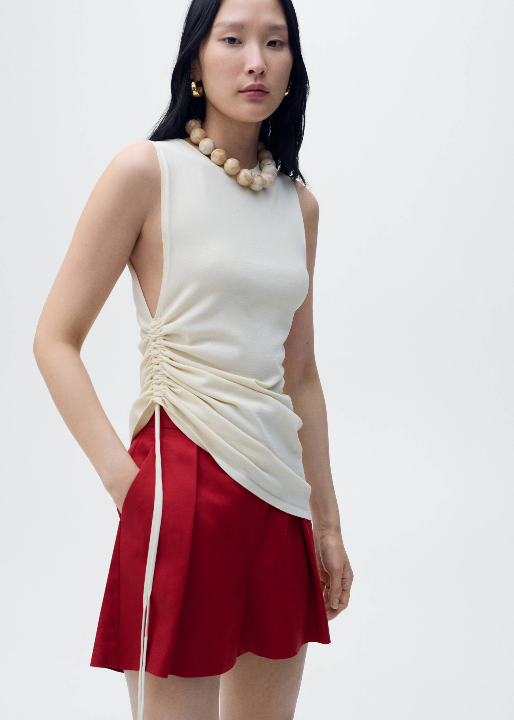 Bermuda de costume lin mélangé - Plan moyen