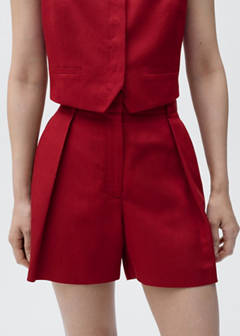 Linen-blend suit bermuda shorts — Maroon 4