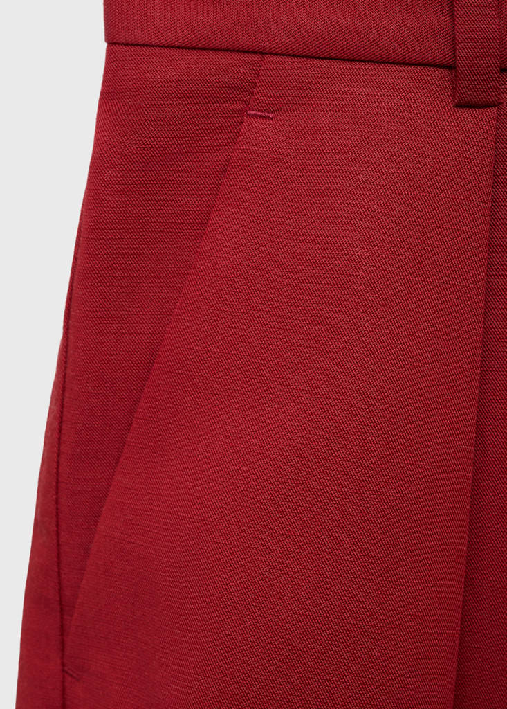 Linen-blend suit bermuda shorts — Maroon