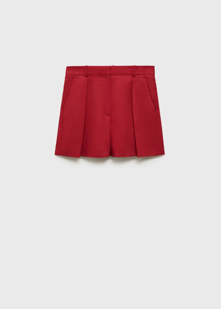 Linen-blend suit bermuda shorts — Maroon