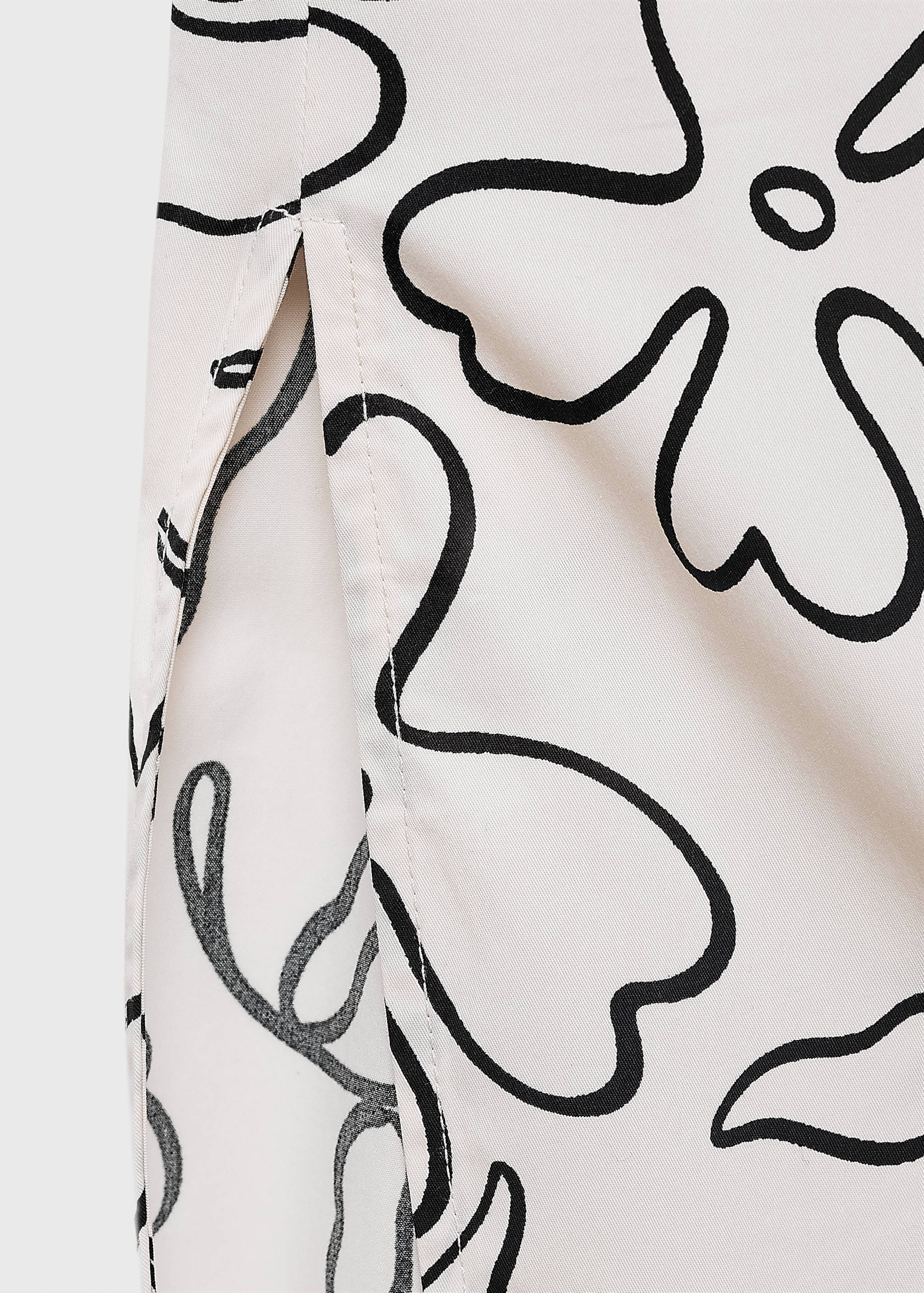 Bedrukte lange rok met split - Detail van het artikel 0