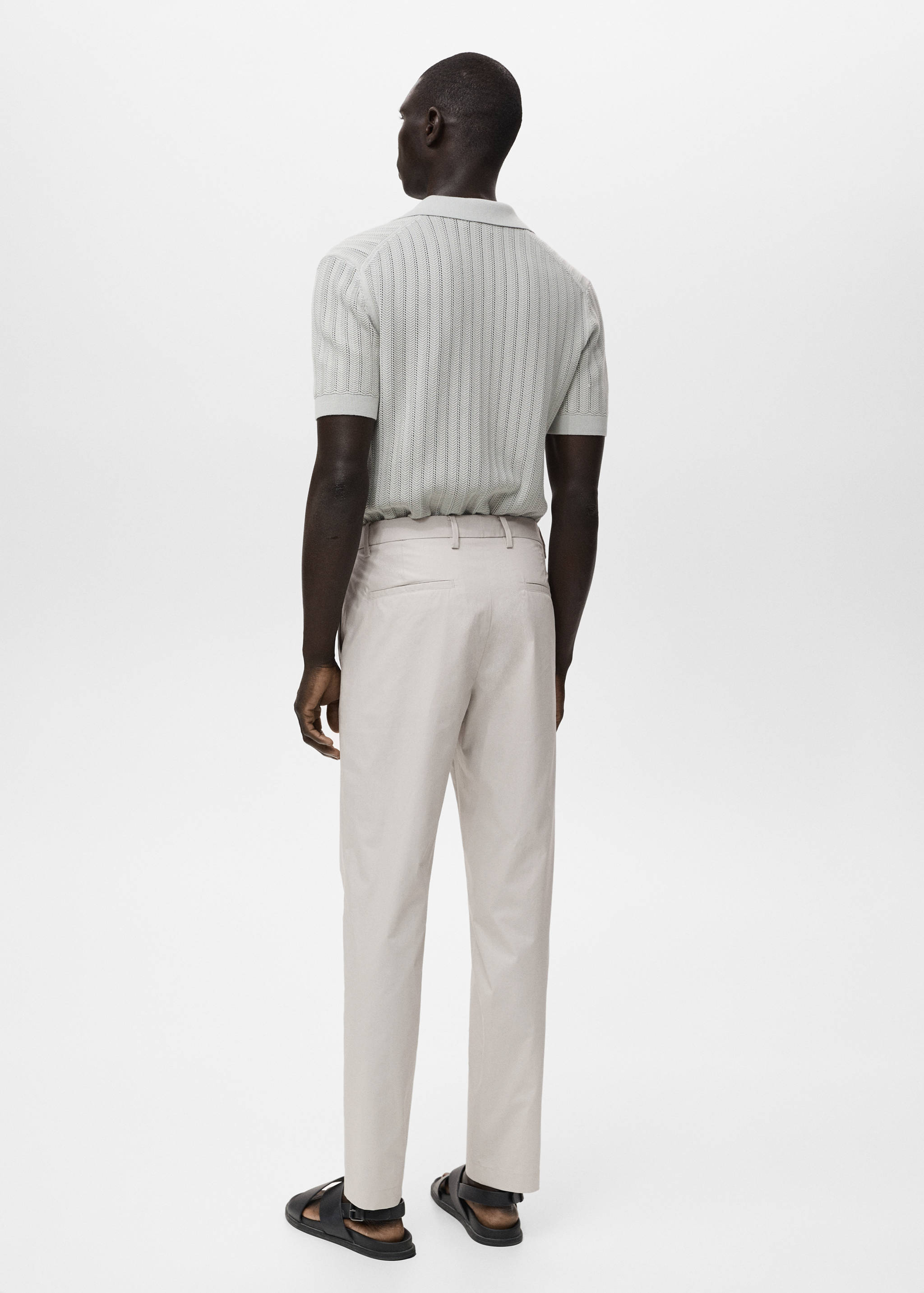 100% slim-fit cotton trousers - Reverse of the article