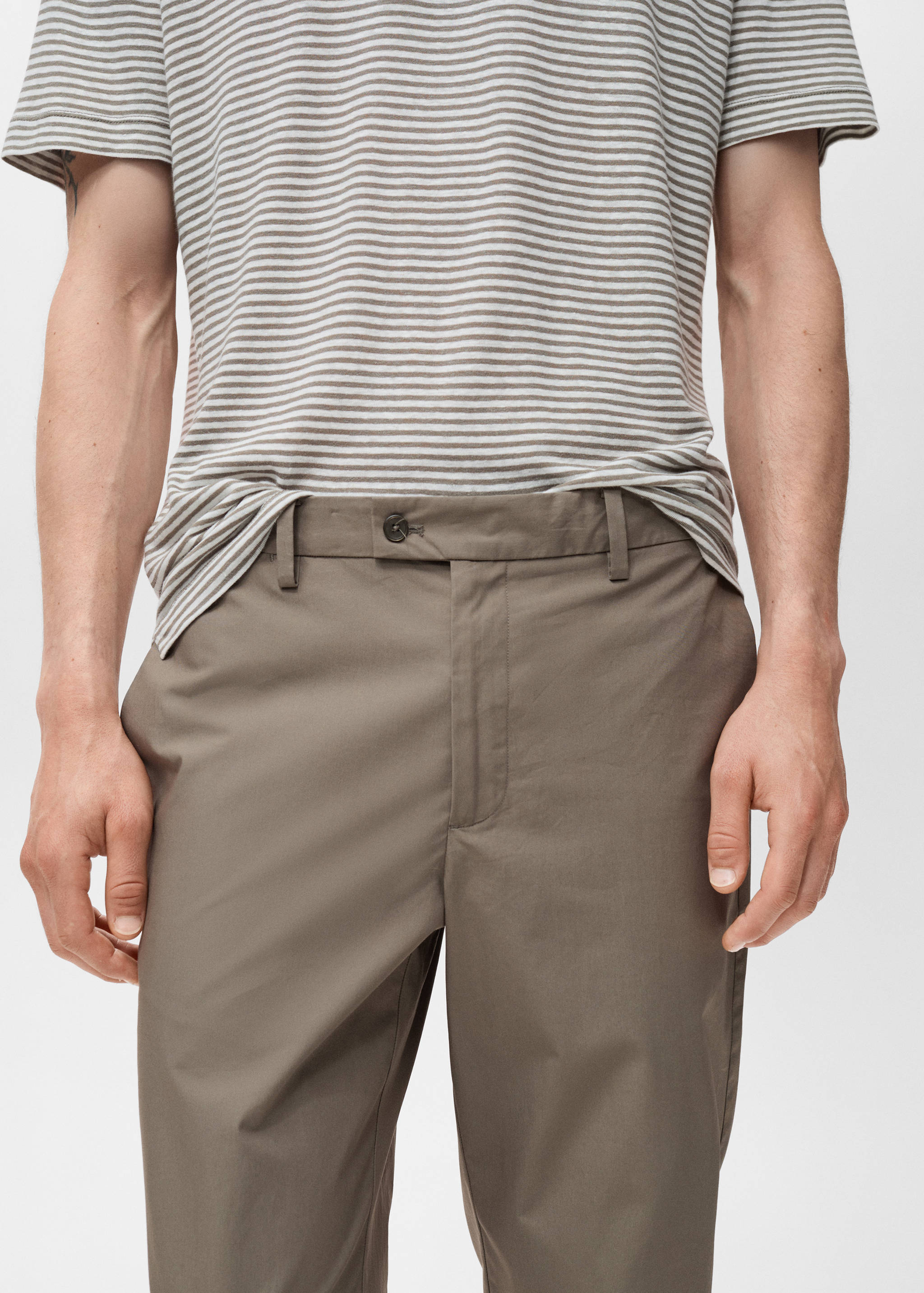 100% slim-fit cotton trousers - Details of the article 1