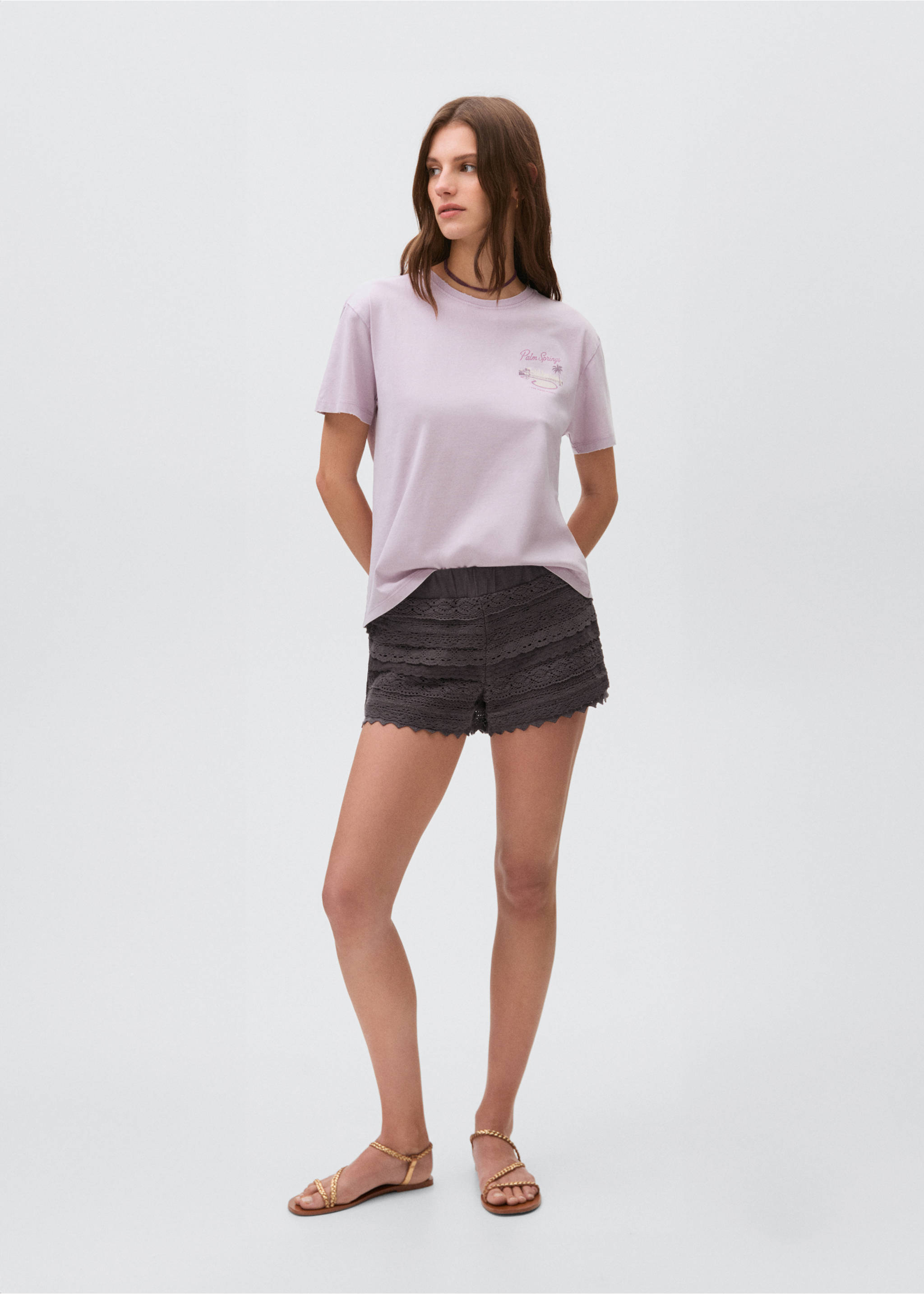 Shorts volantes crochet - Plano general, Gris antracita. Ref: 17071164-00.