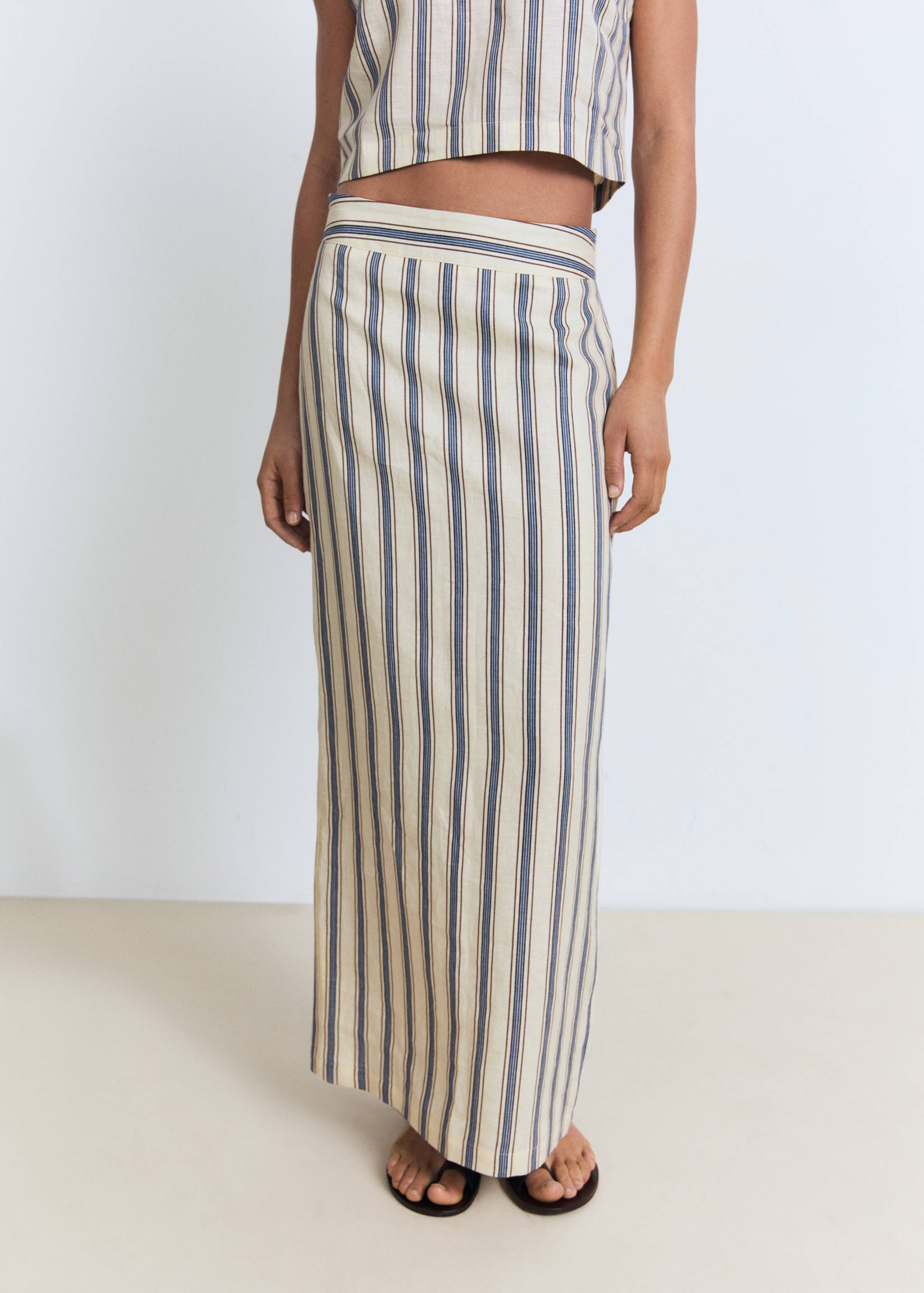 Striped linen skirt - Medium plane