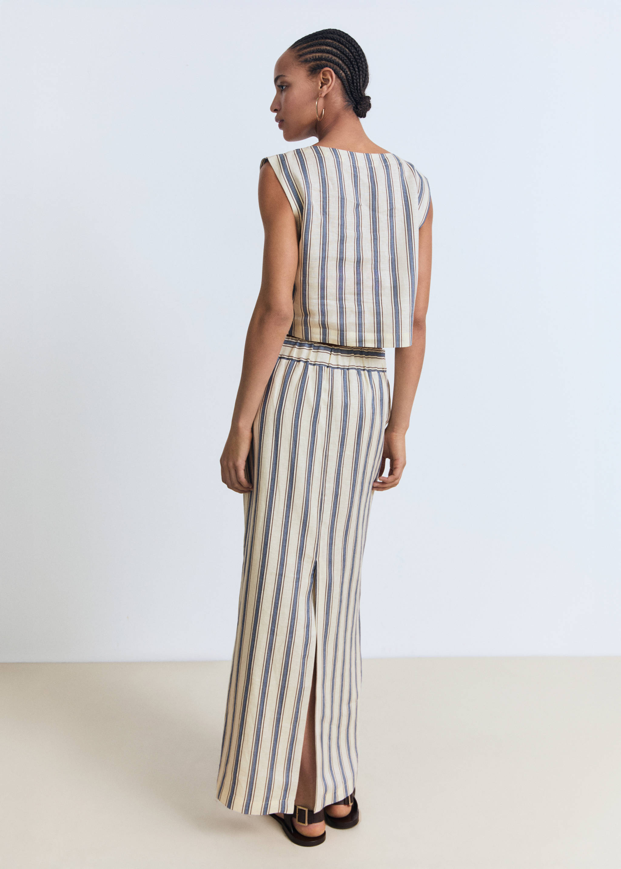 Striped linen skirt - Reverse of the article