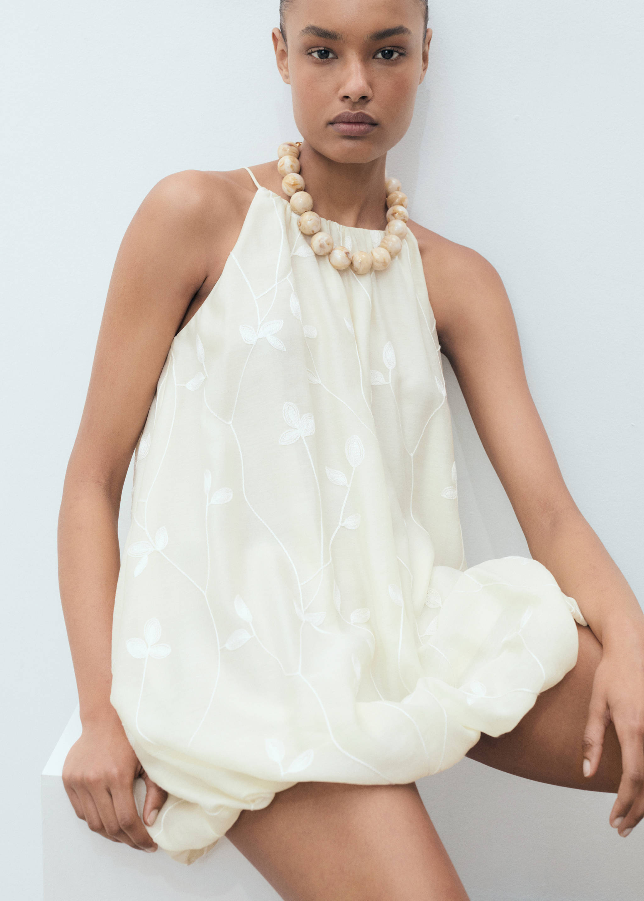 Teksturirana balon haljina - Detalji artikla 2