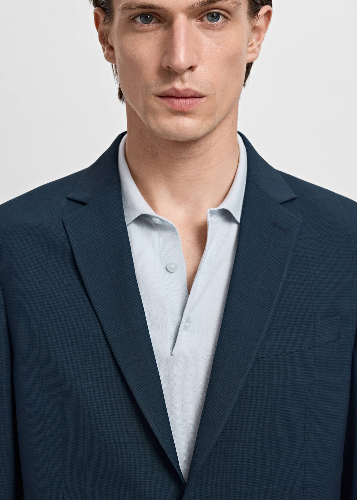 Super slim-fit suit jacket in stretch fabric — Indigo Blue