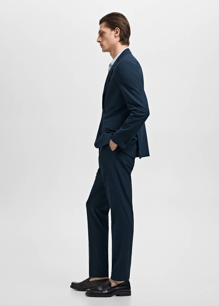 Super slim-fit suit jacket in stretch fabric — Indigo Blue