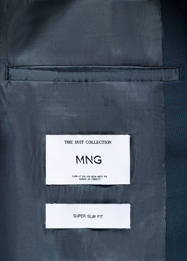 Super slim-fit suit jacket in stretch fabric — Indigo Blue