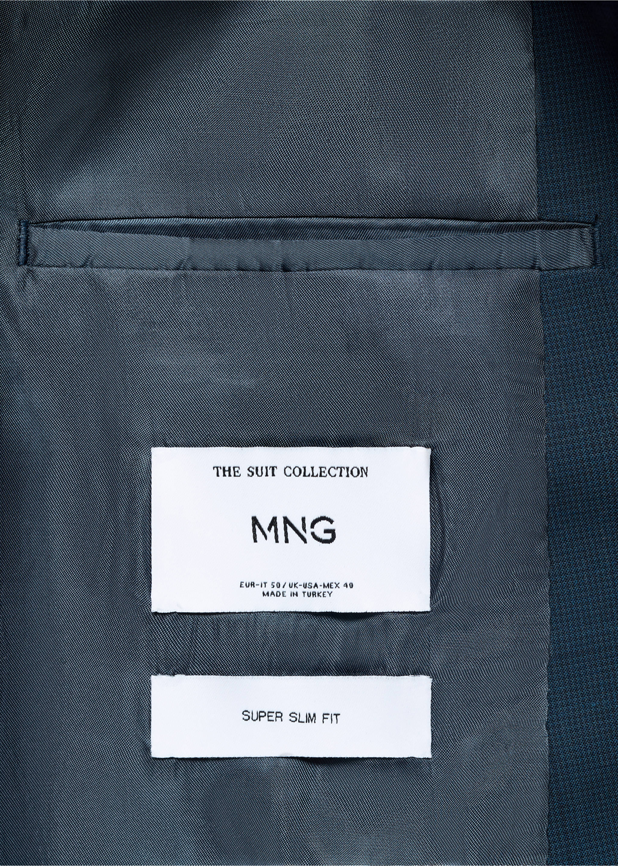 Super slim-fit suit jacket in stretch fabric - Details of the article 0, Indigo Blue. Ref: 17071176-00.
