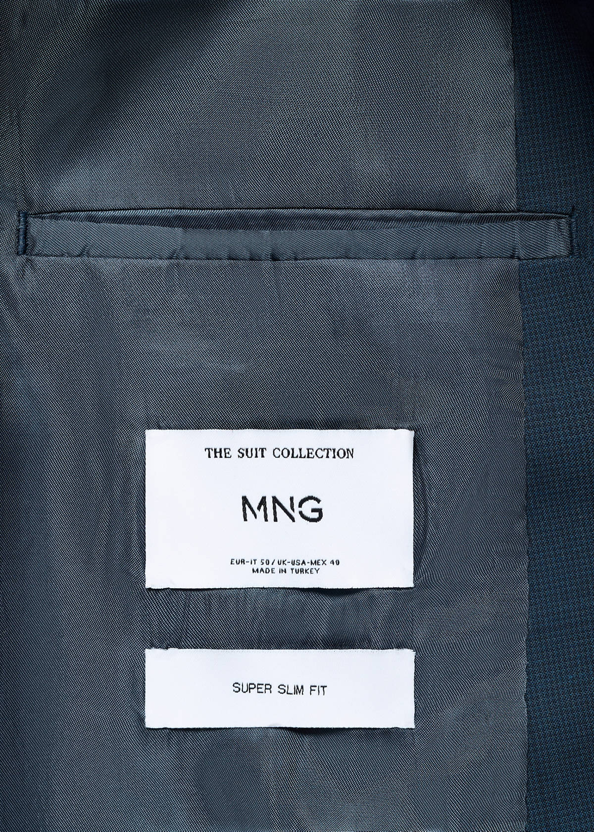 Super slim-fit suit jacket in stretch fabric — Indigo Blue