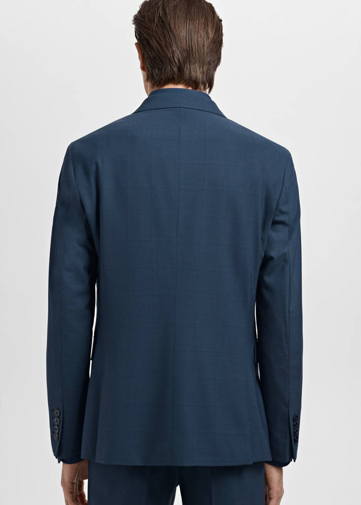 Super slim-fit suit jacket in stretch fabric — Indigo Blue