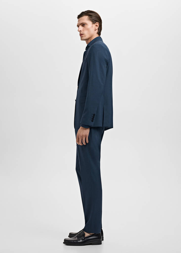 Super slim-fit suit jacket in stretch fabric — Indigo Blue