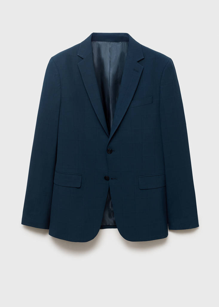 Super slim-fit suit jacket in stretch fabric — Indigo Blue